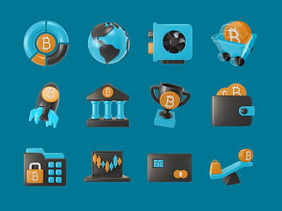 Free Bitcoin 3d Icon Pack 3d 3d icon pack 3d icons app bitcoin blender crypto icons illustration ui web