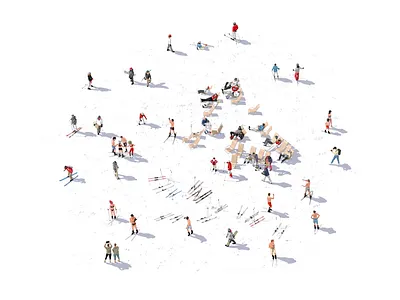 Eleven Eleven art design digital digital art illustration nature sketch ski sport