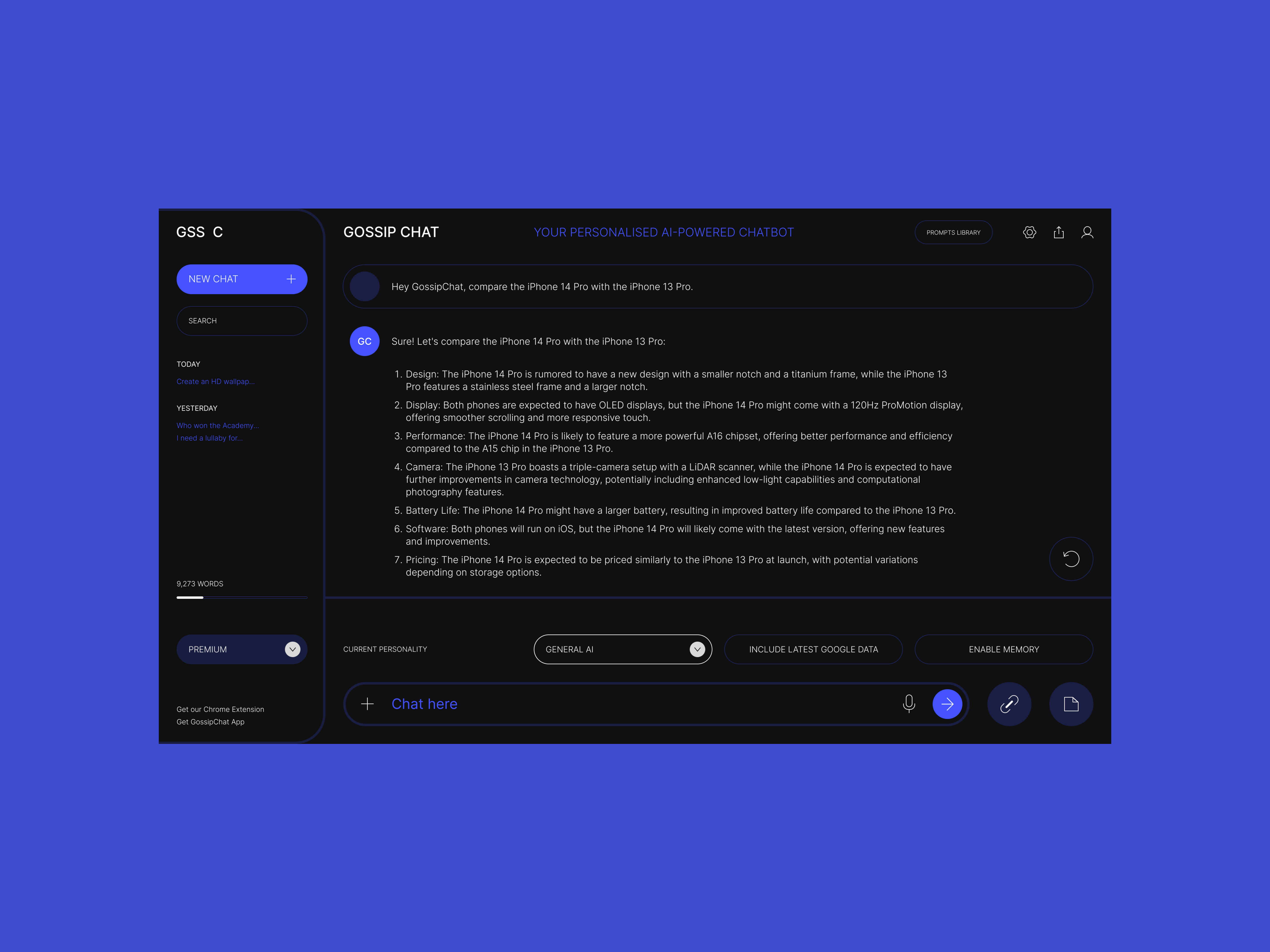 GOSSIPCHAT | AI-powered chatbot aichat app artificial intelligence branding chat chat bot darknet design home ui ux uxui web app web application web3