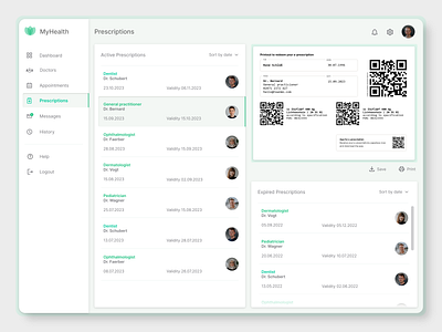 QR Scanner for e-Prescriptions app digital health eprescription healthcare medicals medicine mobile modern patient patient portal prescription qr qrscanner reanmo scanner ui ux webapp webapplication webdesign