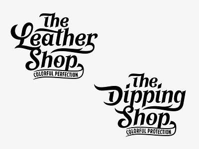 Leather & Dipping Shop automotive calligraphic logo car detailing car service custom lettering custom type dipping leather logo plasti dip