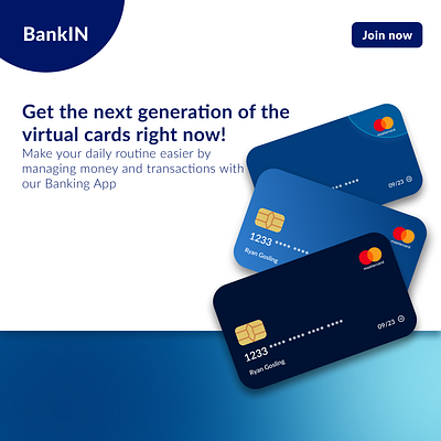 Landing page for a banking app