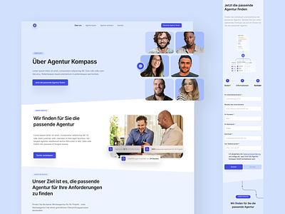 Subpage for Agentur Kompass 🧭 about page agency finder clean clean ui hero landingpage lead funnel subpage website