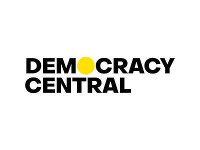Democracy Central activism bold branding fund logo media minimal typography yellow