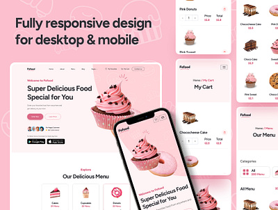 Fofood - Food Shop Web 3d app branding design graphic design logo ui ux website