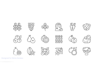 🍅Vegetables and fruits icon set🍊 branding graphic design icon icons illustration logo ui vector