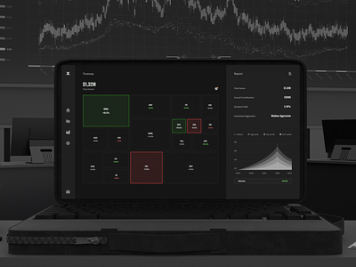 Treemap Dashboard - Trading Platform chart clean dark dashboard dashboard design design desktop distribution interface minimal overview saas treemap ui uiux ux web app