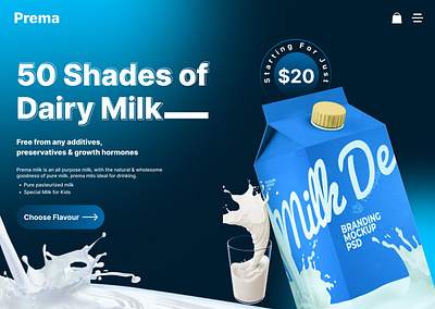 Dairy milk landing page branding dairy product design graphic design home page landing page redisgn ui user interface ux visual design web landing page web page