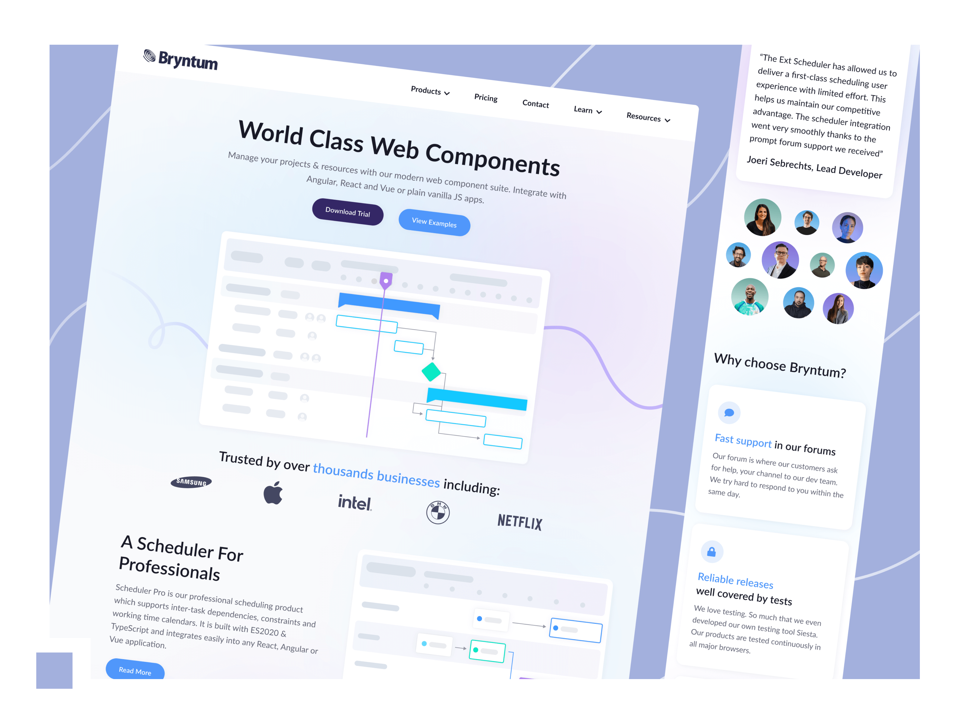 Updated Bryntum's website for a modern look branding design graphic design modern responsive ui ux web website