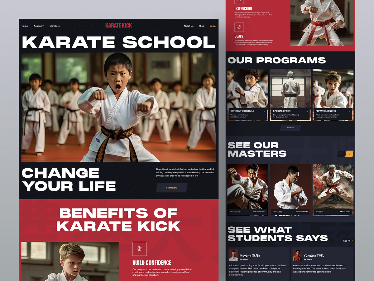 Martial Arts Website by Orix Creative on Dribbble