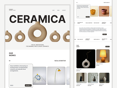 Ceramica - Ceramic Studio / Landing Page Concept. ceramic ceramic studio daily ui design high fidelity landing page minimal studio ui ui design uiux visual design web web design website website design