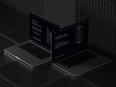 Jokan Studio - Quadratic-Labs Website Design animation blockchain branding dark engineer figma geometry graphic design green minimal minimalistic ui web design webflow website