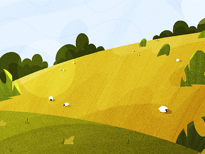 Holidays animation - 3 adobe after effects animation countryside editorial fauna field flat graphic design green illustration nature photoshop sheep summer