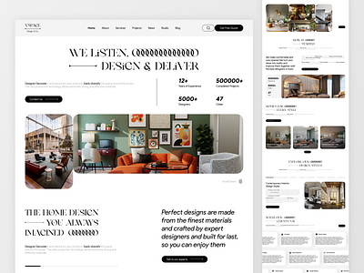 VSpace - Interior Design Agency Website architecture bedroom creative design figma home home decoration homedecor interior agency interior design interior design agency living room luxury interior minimal ui ux web 3 web design website
