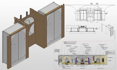 Detailed shop drawings for Museum Display Cabinets cabinet drafting cabinets casework millwork millwork shop drawings museum