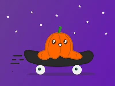 Pumpkin ride branding design dribbble halloween illustration pumpkin shot skate ui uidesign