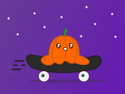 Pumpkin ride branding design dribbble halloween illustration pumpkin shot skate ui uidesign