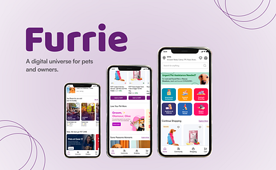 Furrie: Digital Universe for pets and owners design challeneg design thinking graphic design pet app product designing uiux visual design