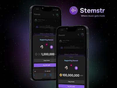 Stemstr support sheet android bitcoin donate ios music nostr ui