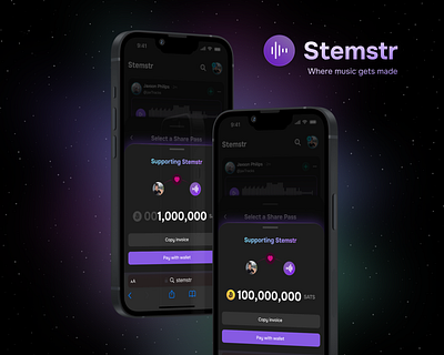 Stemstr support sheet android bitcoin donate ios music nostr ui