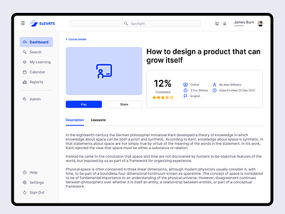 Course Details - UI/UX course detail interaction design learning experience learning experience platform learning management system lms lxp ui uiux ux