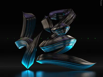 促。 3d书法 c4d font design