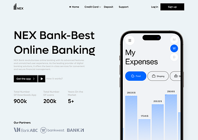 NEX Bank | Online Banking Srvice app bank bank app clean clear crypto design finance fintech mobile money online banking product ui ux uxui web app web design