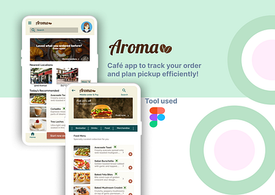 Aroma Cafe - UX case study prototype ui ux wireframe