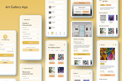 Art Gallery App Presentation 🎨 artgalleryapp mobileappdesign mockup uidesign uxdesign uxui