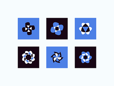 geometric logos ii design flower flowers geometric graphic design illustration logo logos pinwheel pinwheels