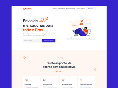 Faster - A concept project SaaS for shipping orders branding fintech graphic design illustration saas startup webapp webdesign webflow