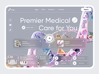 Medical Institution | Website branding care clear design doctor grey hospital labaratory medical medicine nurce patient product ui ux uxui website