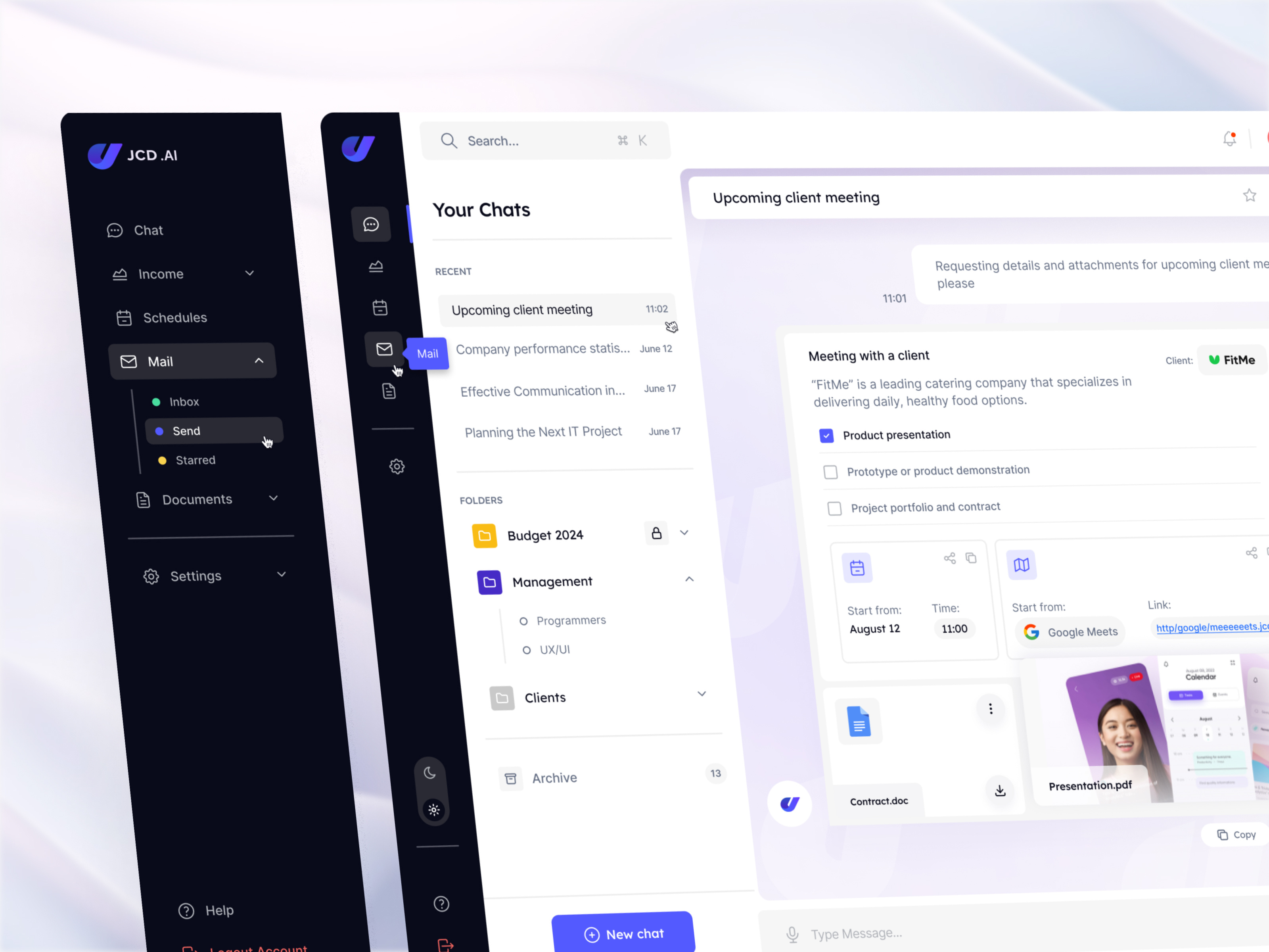 AI Business Management App ai ai generator ai platform ai tool app business chat chatgpt clean dashboard figma free interface management minimal ui ux