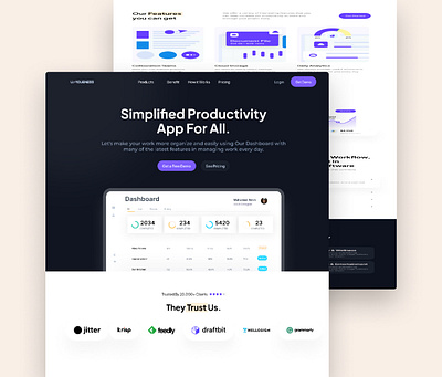 Saas Product Landing Page saas landing page saas product ui userinterface