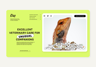 Exotic Vet Website branding design ui ux web web design website