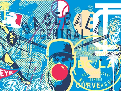 Baseball Central Mural Design baseball illustration mural sports