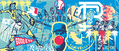 Baseball Central Mural Design baseball illustration mural sports