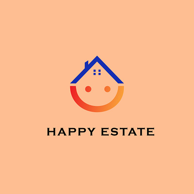 CREATIVE HAPPY ESTATE LOGO DESIGN FOR REAL ESTATE BRAND branding branding design design graphic design house shape