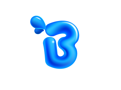 B letter blue design dew drop eco icon illustration letter logo mark spring ui water wave