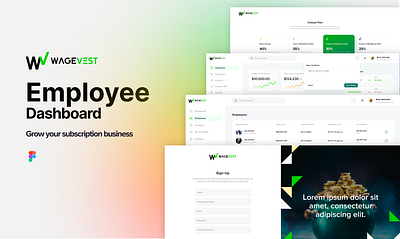 WageVest Employee Dashboard branding clean creative design design design art graphic design illustration logo ui ux ui vector