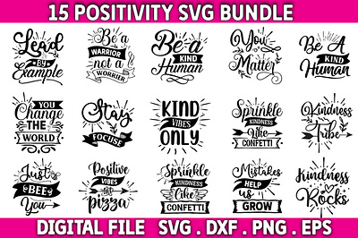 Positivity Svg Bundle designs, themes, templates and downloadable ...