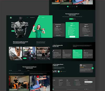 "From Dumbbells to Design: Crafting a Fitness-Centric Landing Pa 3d animation branding design ecommerce graphic design illustration logo motion graphics ui vector