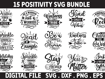 Positivity Svg Bundle designs, themes, templates and downloadable ...