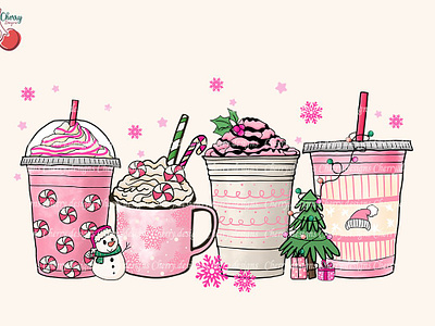 Christmas Pink Coffee Sublimation christmas ball png christmas coffee png christmas design christmas drink png christmas gnome png christmas png bundle christmas trees png cozy christmas png family christmas png freezing png funny quote saying hippie groovy png holly jolly png pink christmas cake png snow png tis the season