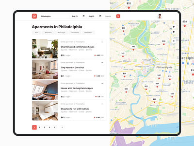 Apartment search designed with Roomsfy UI Kit airbnb apartment app dashboard flat home location search map product design rent rental saas search page tenant ui ui design ui kit user experience user interface ux