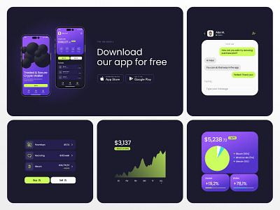 Crypto Mobile App UI for Echelon Wallet android app bank app banking app bitcoin cards crypto crypto currency dark mode fintech illustration ios logo mobile app mobile ui ui ui components ui system wallet web3