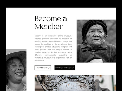 Become a Member design epoch landingpage museum uidesign uiux wealth4us