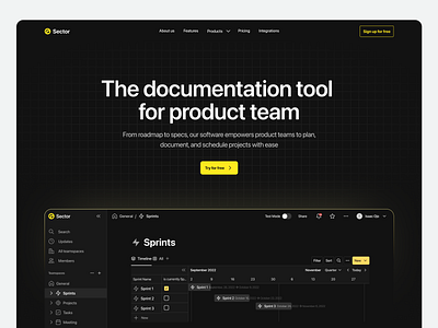 Sector - SaaS Landing Page Design design landing page product design saas software ui ui design ux web design