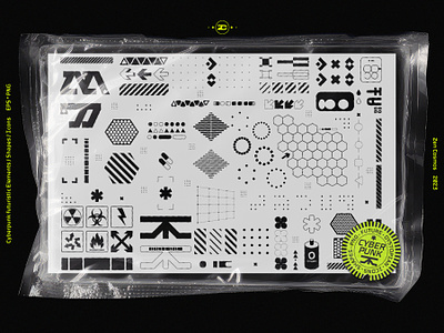 Cyberpunk | Futuristic | Sci-Fi | Industrial - 90+ Elements cyber punk cyber punk elements decals design hud elements marathon bungie marathon game overlays starfield vector custom shapes vector elements