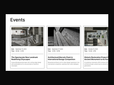 Events - Design Exploration architecture branding design design exploration eventcard events figma ui ux